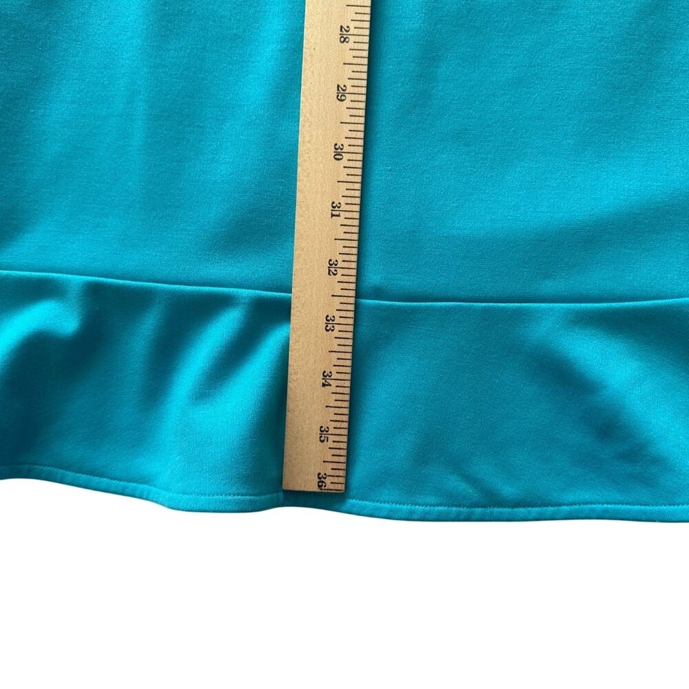 Lands End Womens Sleeveless Turquoise Ruffle Hem Dress SZ 18 Beach Resort - Picture 10 of 11